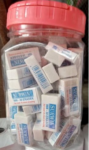 60-Pencil Erasers for Artists & Students in Plastic Container
