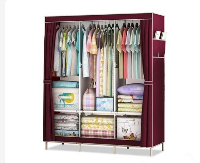 Column Mobile Wooden Wardrobe Closet