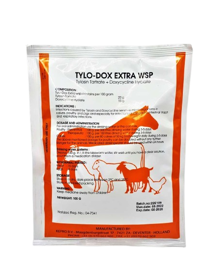 TYLO-DOX EXTRA WSP – 100g Sachet (Broad Spectrum Antibiotic)